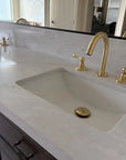 Unlacquered Brass Vanity Three Holes Faucet - Lever handles