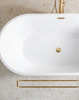 Casada Unlacquered Brass Linear Shower Drain – Tile Insert Bathroom Floor Drain, 12” & 24”