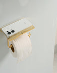 Unlacquered Brass Toilet Roll Holder, Storage Bathroom Decor