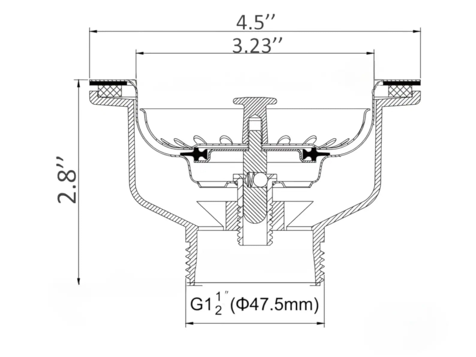 Unlacquered Brass Strainer Basket With Stopper
