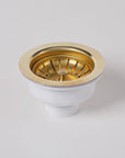 Unlacquered Brass Strainer Basket With Stopper