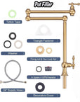 Unlacquered Brass Standing Pot Filler