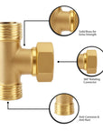 Solid Brass T Connector: 1/2" PEX Plumbing Fitting