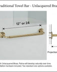 Unlacquered Brass Towel Bar
