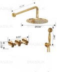 Eden Unlacquered Brass Shower Set With Valve