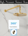 Eden Unlacquered Brass Shower Set With Valve