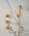 Eden Unlacquered Brass Shower Set With Valve