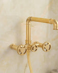 Sandy Wall Mounted Tub Filler - Unlacquered Brass