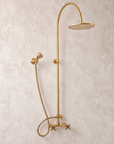 Nashville exposed pipe brass shower system by Brasslik