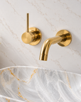Roswell single handle wall mounted brass faucet
