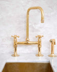 Solid brass Seven bridge faucet for kitchen sinks