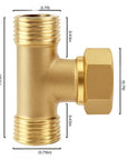 1/2 inch PEX brass tee connector