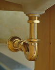 Handcrafted unlacquered brass water trap