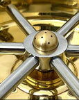 Unlacquered brass glass rinser that develops a natural patina