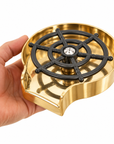 Unlacquered brass cup cleaner for sinks