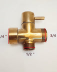 Unlacquered brass shower diverter