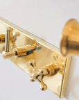 Wall-mounted Oasis brass rainfall and handheld shower