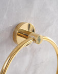 Wall mounted brass towel ring by Brasslik