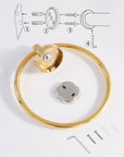 Brass towel holder ring, handmade