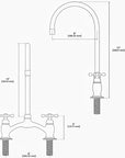 Brasslik Victorian brass bridge faucet with drinking water tap