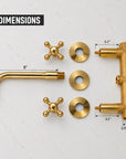 Wall mounted brass bathroom faucet BRS1 by Brasslik