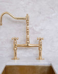 Westminster bridge kitchen faucet in solid unlacquered brass by Brasslik