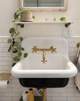 Winchester solid brass wall mounted sink faucet with cross handles