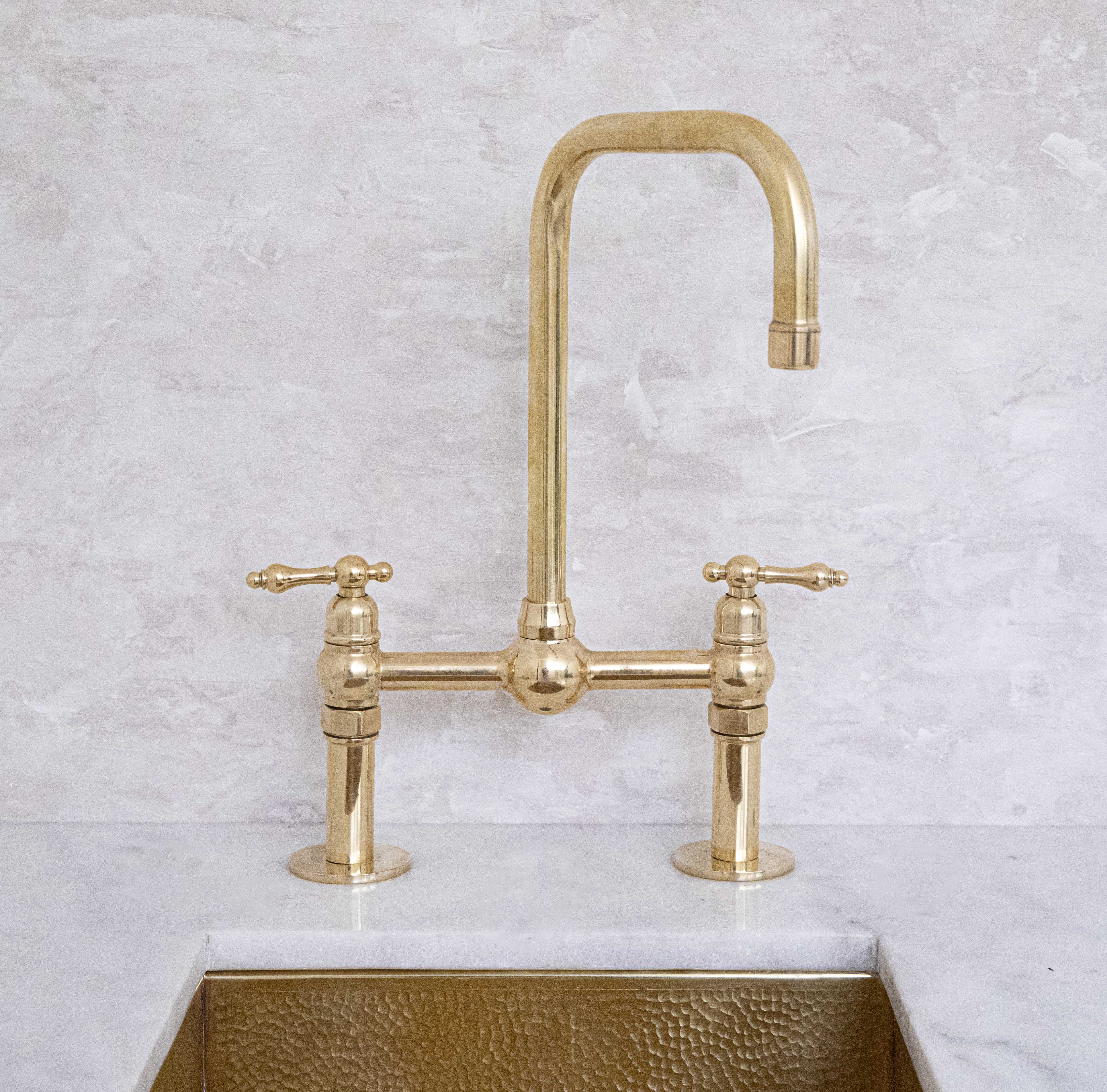 Unlacquered Brass Faucet | Brass Bridge Faucet | Brasslik