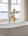 Lewistown Tub Filler with Hand Shower – Unlacquered Brass