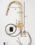 Unlacquered Brass Pull Down Kitchen Faucet