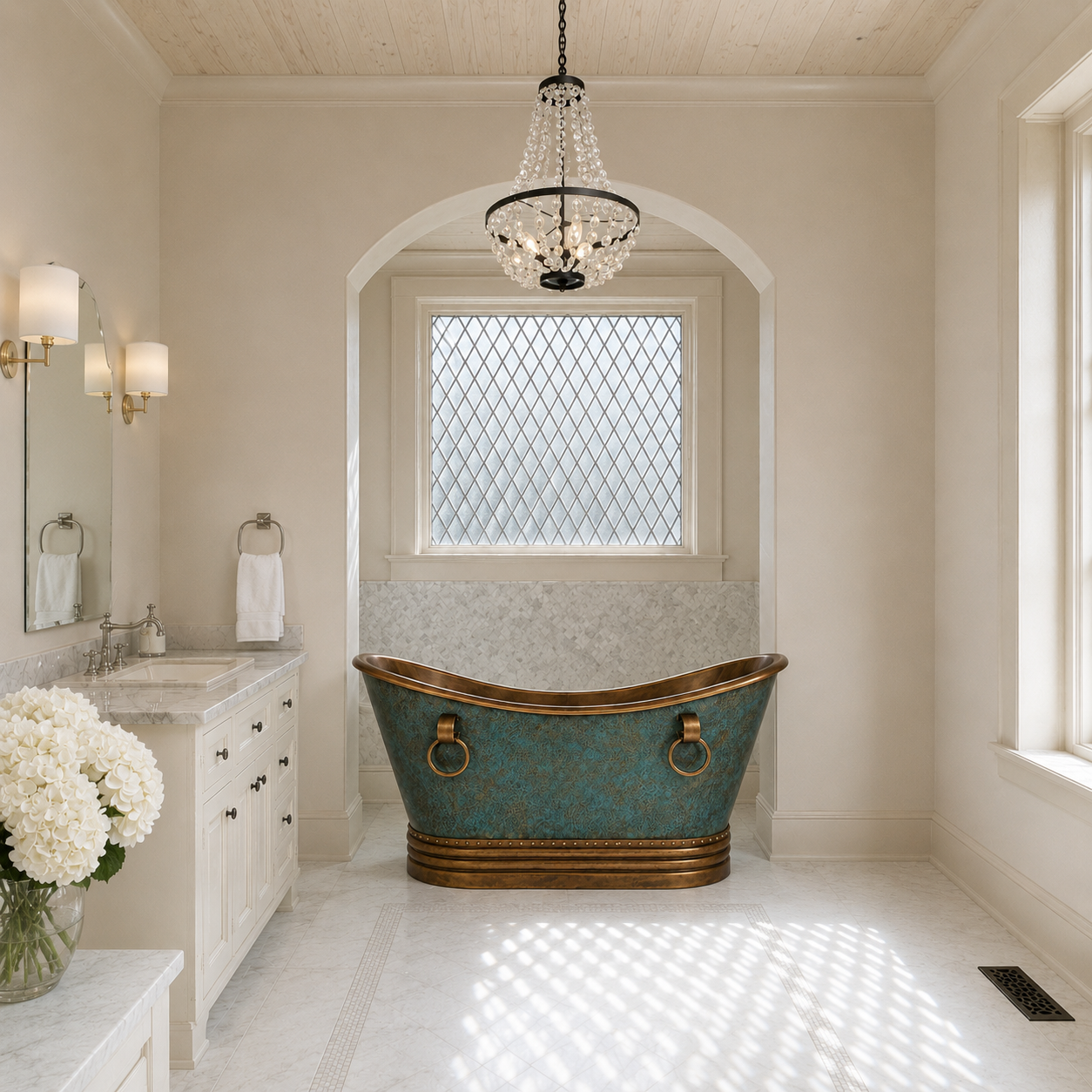 Imperial Verdigris Copper Freestanding Bathtub