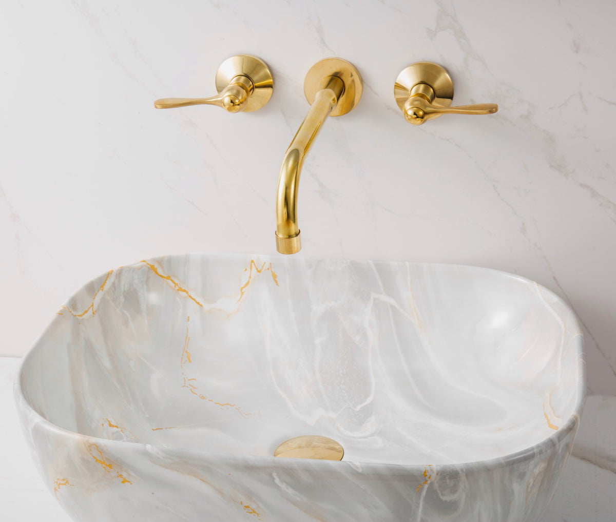 Powder Room Wall Mounted Faucet - Unlacquered Brass