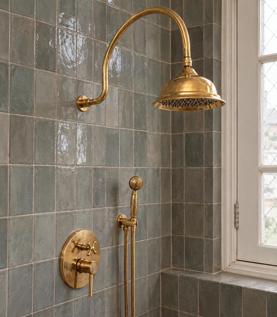 The Charleston Curved Shower