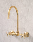 Wall Mounted Brass Faucet | Gooseneck Faucet | Brasslik