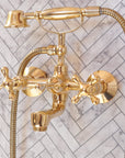 Handcrafted Unlacquered Brass Freestanding Bath Tub Filler