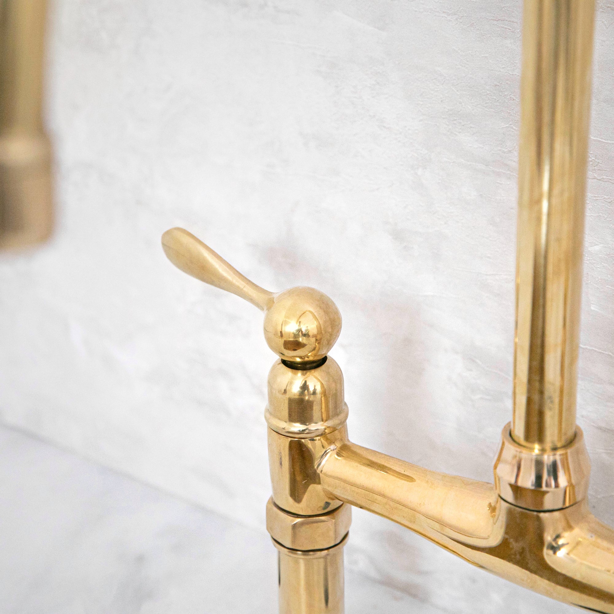 Unlacquered Brass Bridge Kitchen Faucet