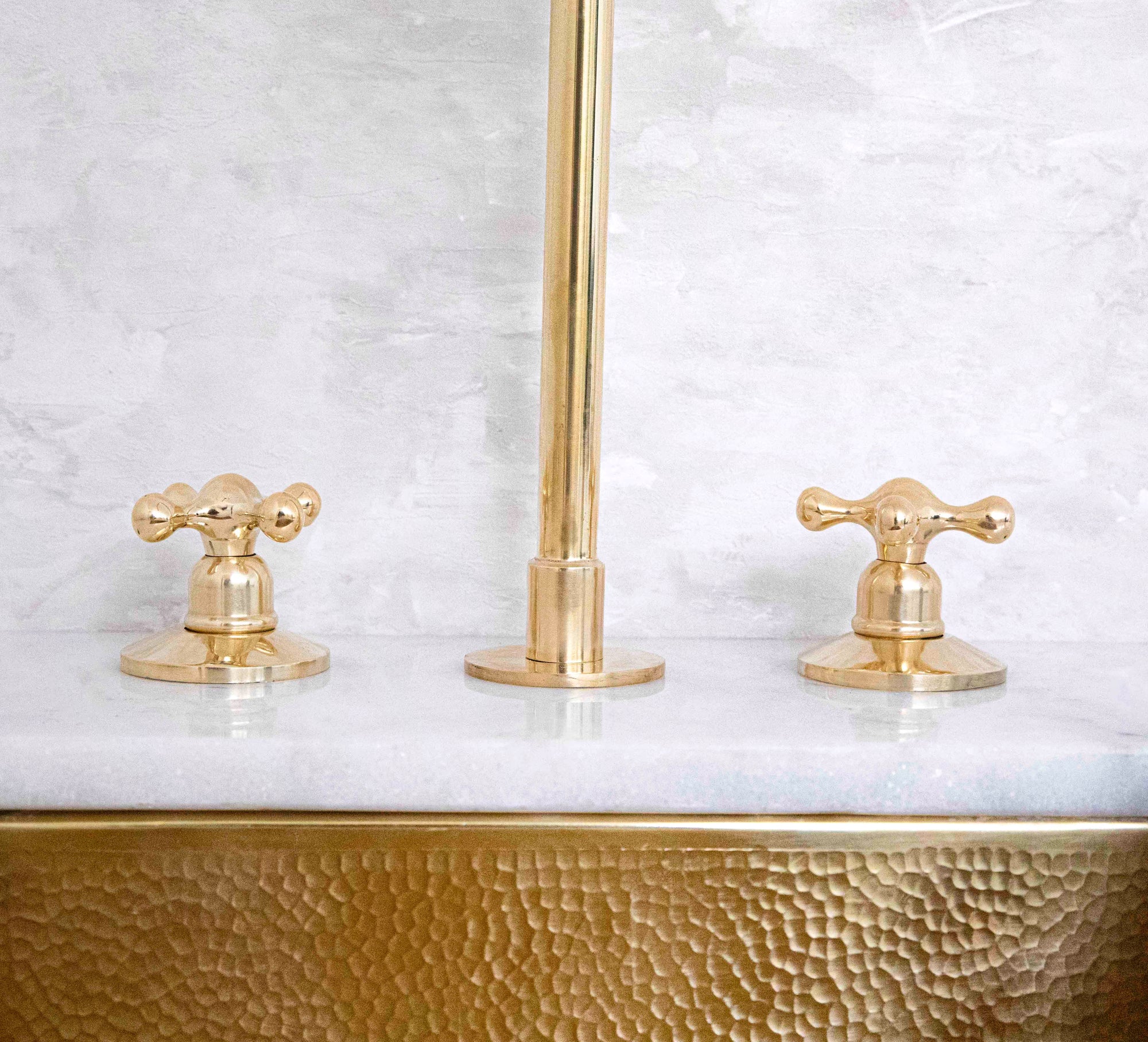 Widespread 3 Holes Solid Unlacquered Brass Faucet