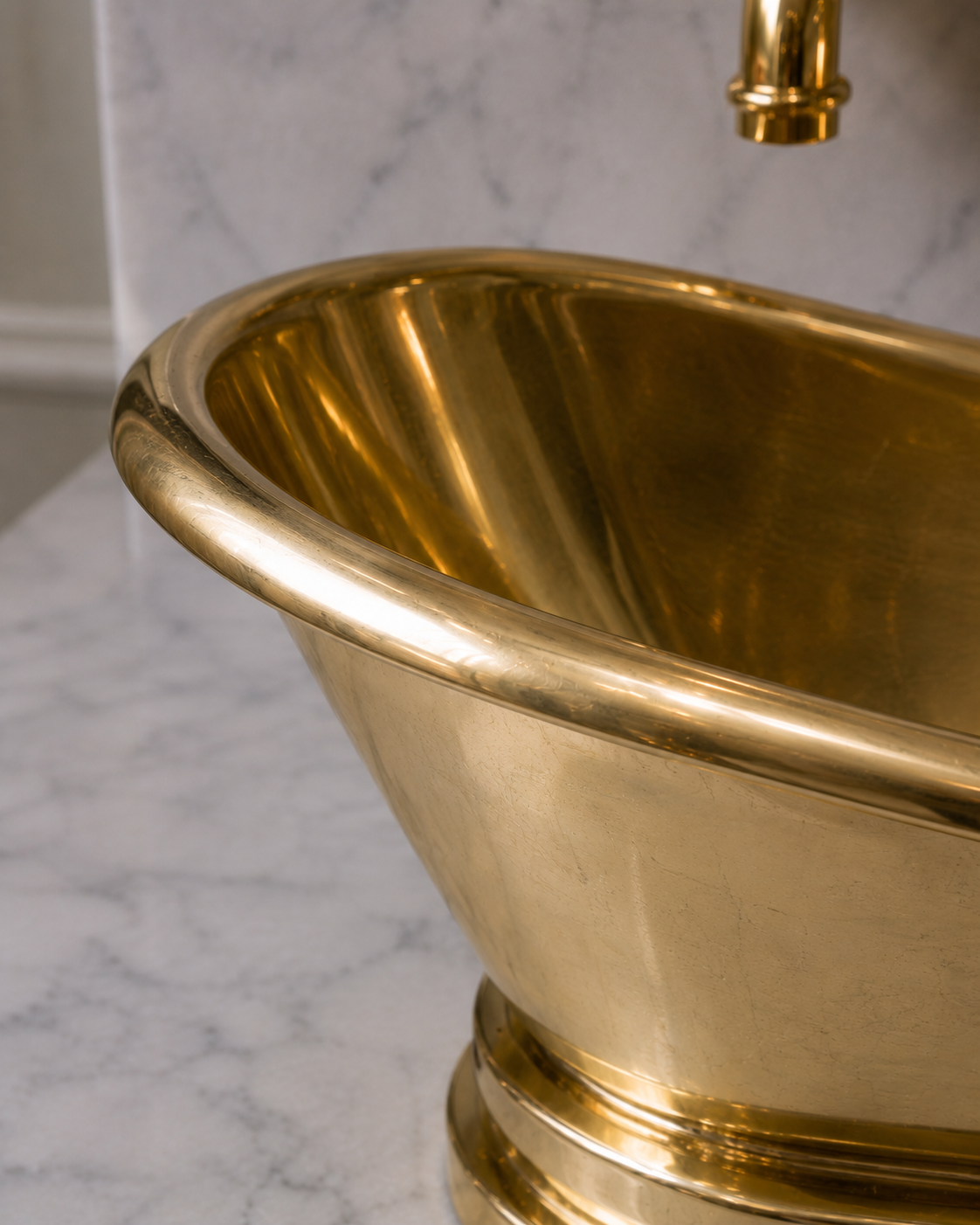 Unlacquered Brass Vessel Sink - Bathtub Style
