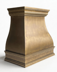 Hand-formed 16-gauge brass French bell range hood by Brasslik