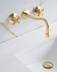 Unlacquered Brass Curved Wall Mount faucet