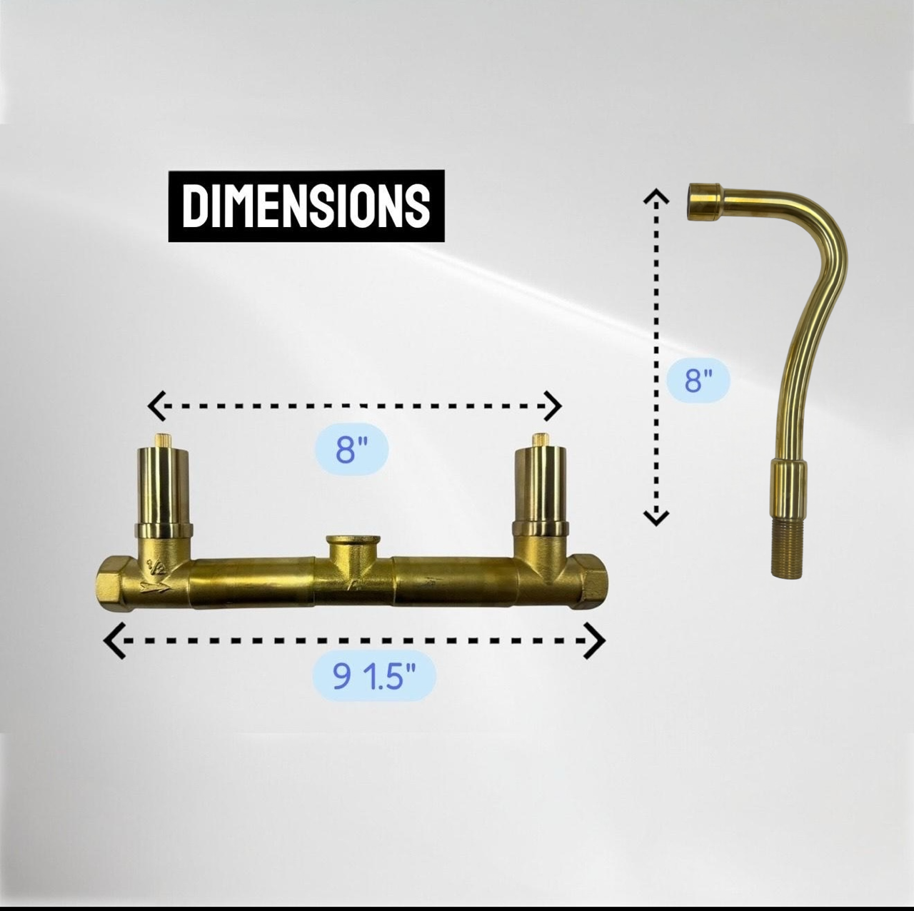 Unlacquered Brass Curved Wall Mount faucet