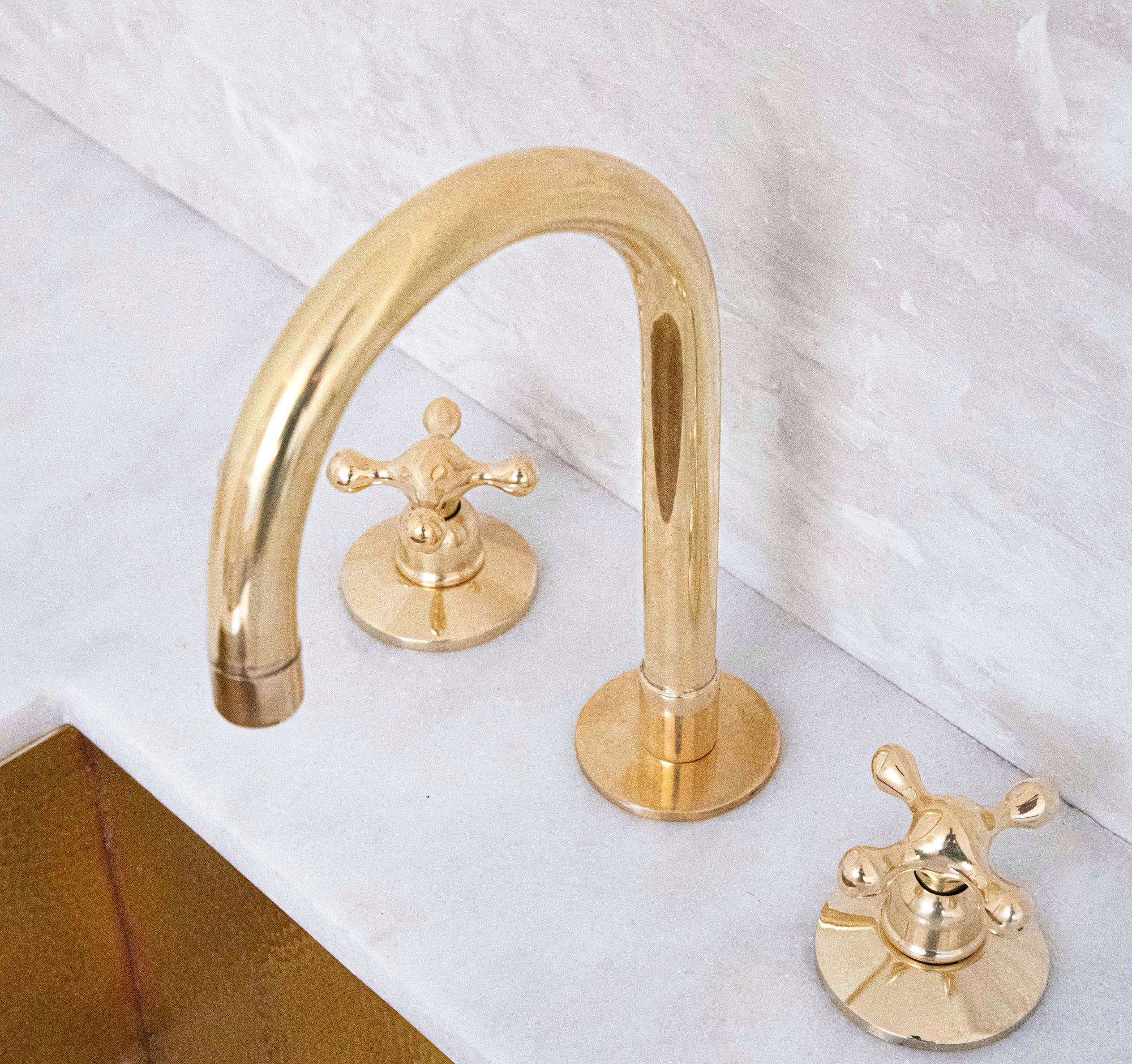 3 Holes Bathroom Faucet | Deck Mounted Faucet | Brasslik