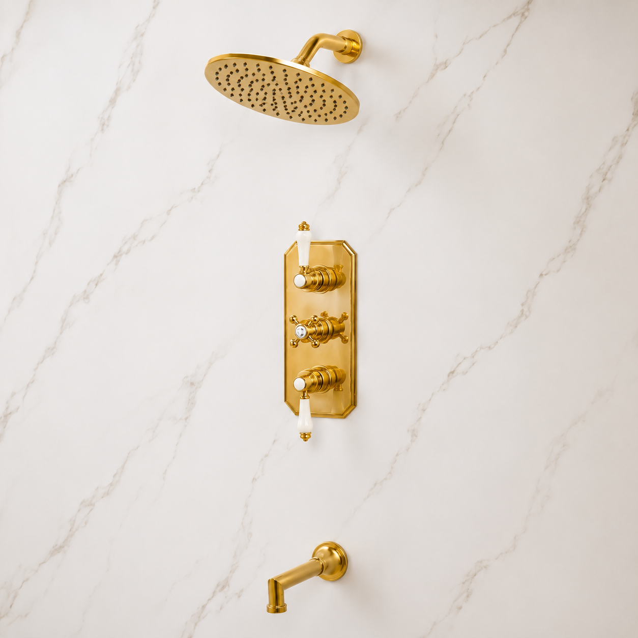 Thermostatic Two Way Shower Valve – Unlacquered Brass