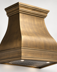French Bell brass range hood cover, insert ready