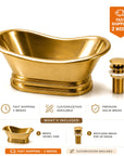 Unlacquered Brass Vessel Sink - Bathtub Style