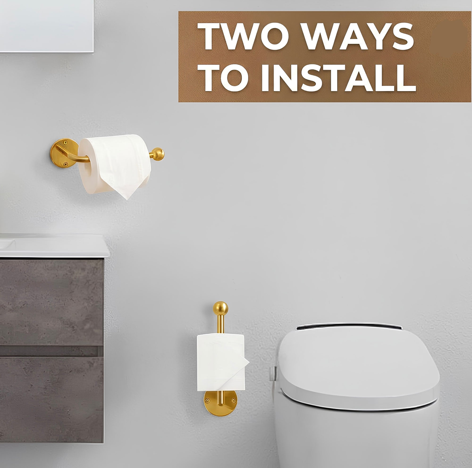 Brass Toilet Paper Holder – Vintage Wall Mount Toilet Roll Holder in Unlacquered Brass