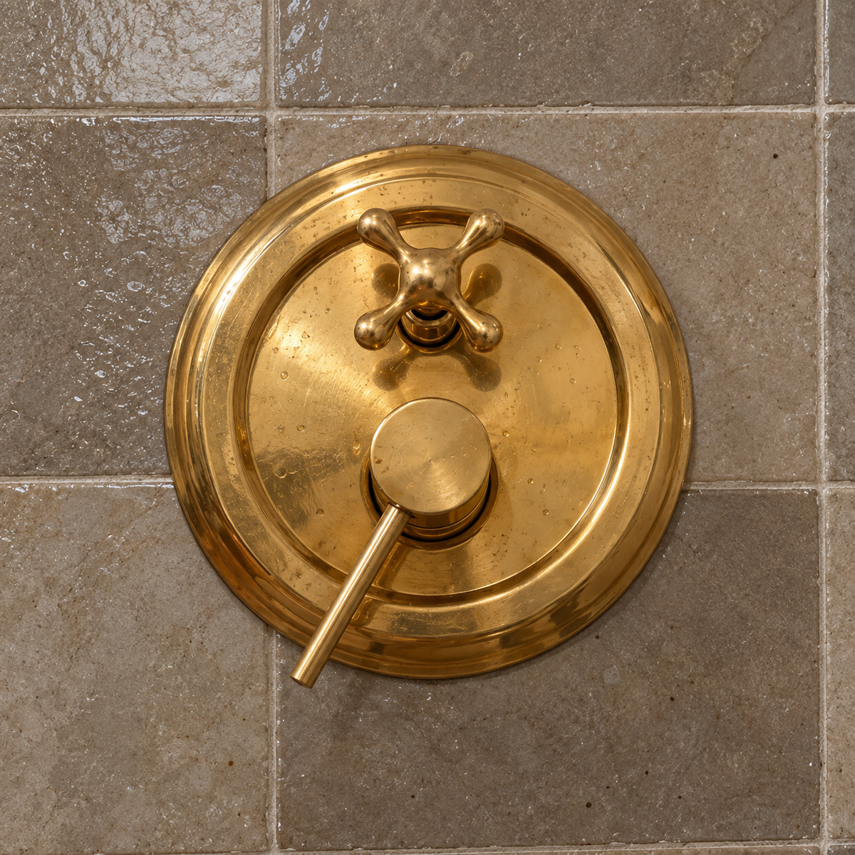 Shawnee Shower Combo with Handheld and Tub Spout – Unlacquered Brass
