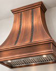 Copper French bell range hood, available in seven finishes