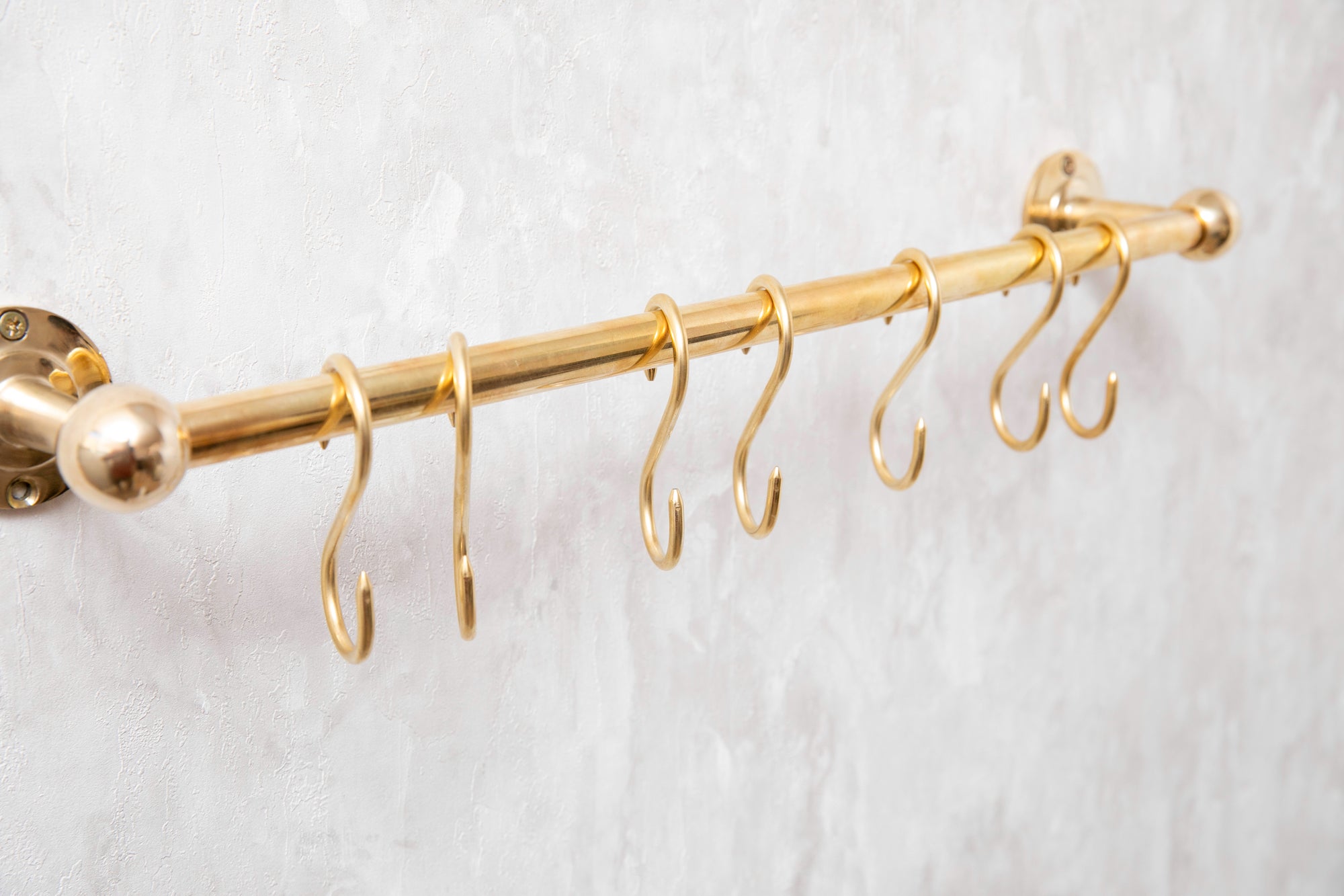 Wall Mounted Rail Bar | Rail Bar With Hooks | Brasslik