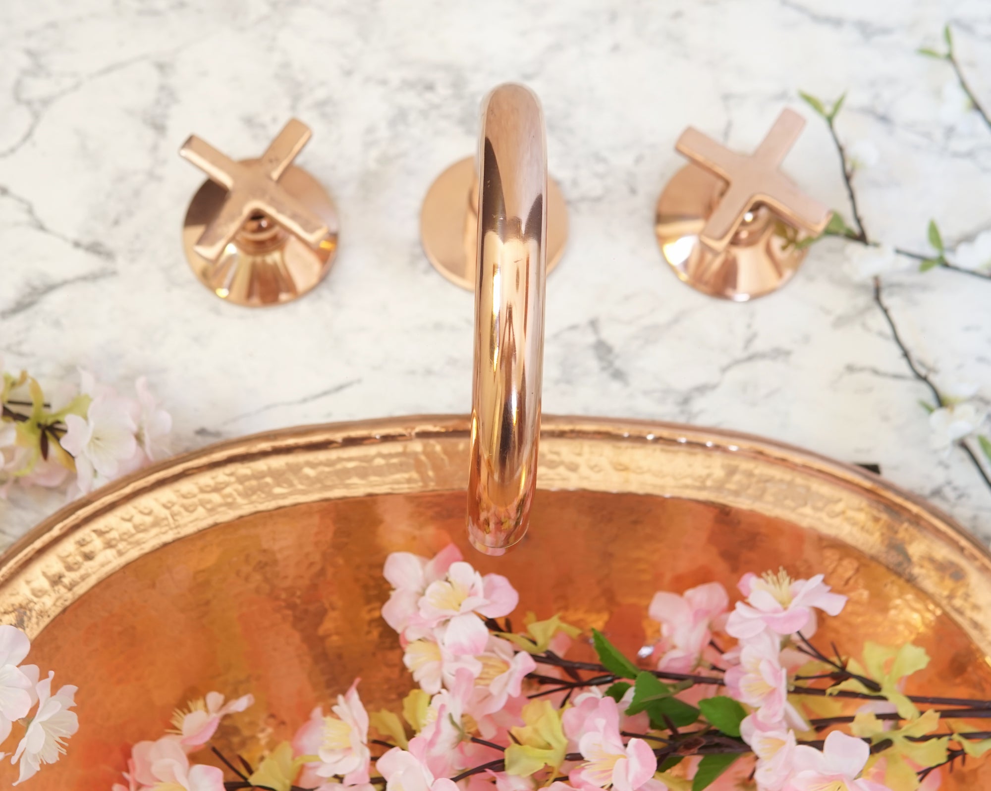 Copper Deck mounted Brass Bathroom Faucet